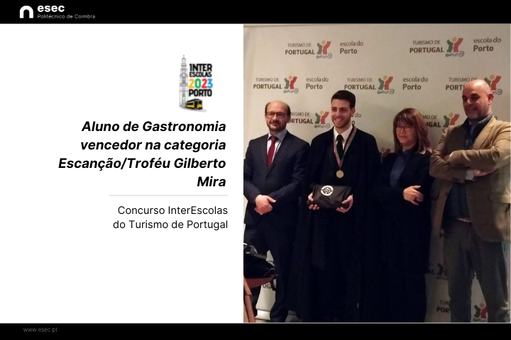 Aluno de Gastronomia vencedor na categoria de Escanção no Concurso Interescolas do Turismo de Portugal